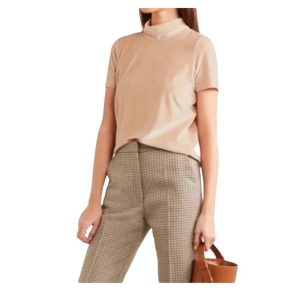 Madewell Womens Velvet Blush Pink Short Sleeve Mock Neck‎ Size XS